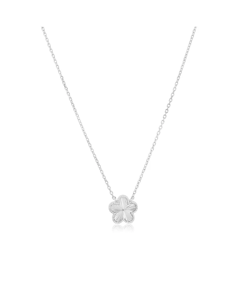 The Lovery Fluted Single Flower Necklace Sterling Silver