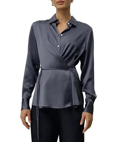 Lilysilk Women's Convertible Silk Charmeuse Shirt