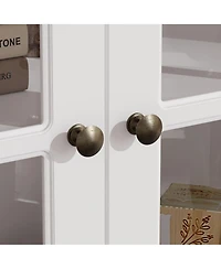 Homsee 80" Tall 2-Drawer 2-Door Storage Cabinet - Living Room Organizer | Floor to Ceiling Bookcase