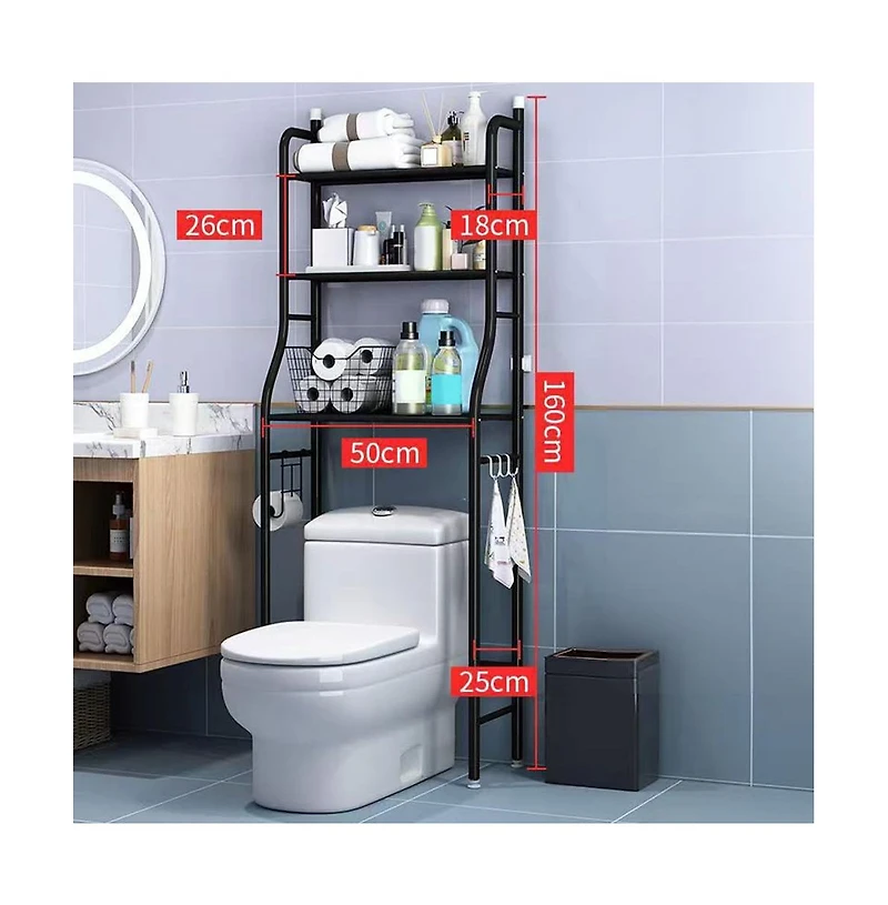 homfan Space-Saving 3-Tier Over Toilet Storage Rack