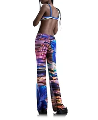 Desigual Women's Fluid Water Print Trousers