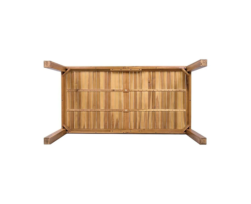 sumyeg Topmax 67-Inch Rectangular Outdoor Wooden Dining Table for Patio or Garden