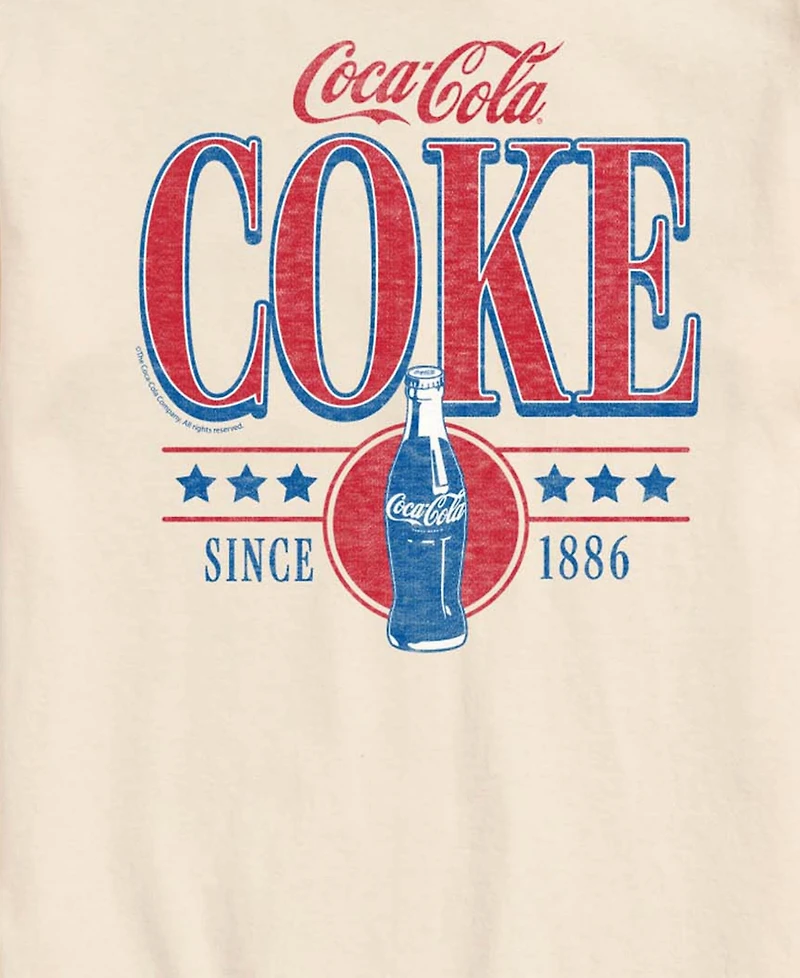 Airwaves Men's Coca-Cola 90s Collegiate Design Short-Sleeve Graphic T-Shirt