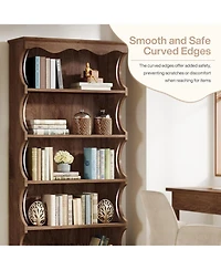 Tribesigns 70-Inch Tall Bookcase, 5-Tier Open Bookshelf with Unique Curved-Edge Design, for Living Room, Home Office, Bedroom