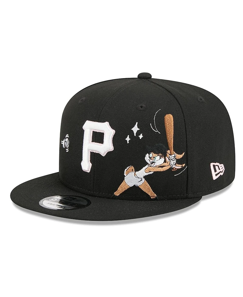 New Era Men's Black Pittsburgh Pirates Looney Tunes Lola Bunny 9FIFTY Snapback Hat