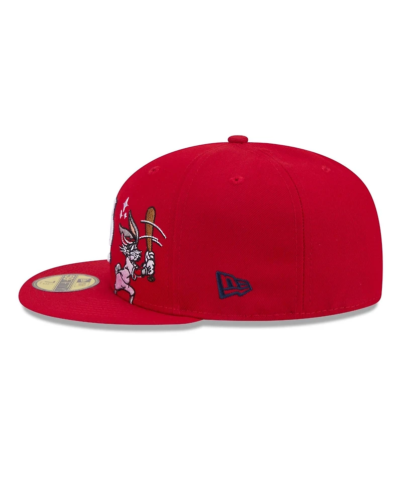 New Era Men's Red St. Louis Cardinals Looney Tunes Bugs Bunny 59FIFTY Fitted Hat