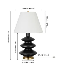 Hudson & Canal Carleta 26" Metal Tall Triple Gourd Table Lamp