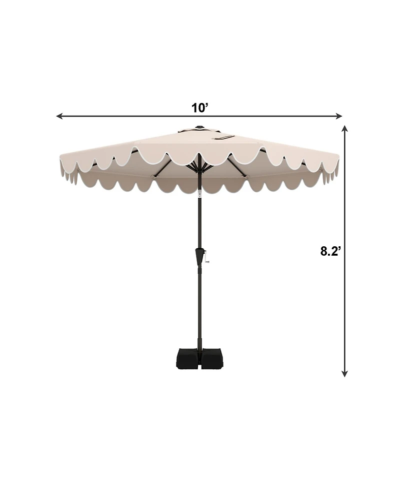 Slickblue Outdoor Umbrella with Stable Weighted Base and Sandbags for Patio