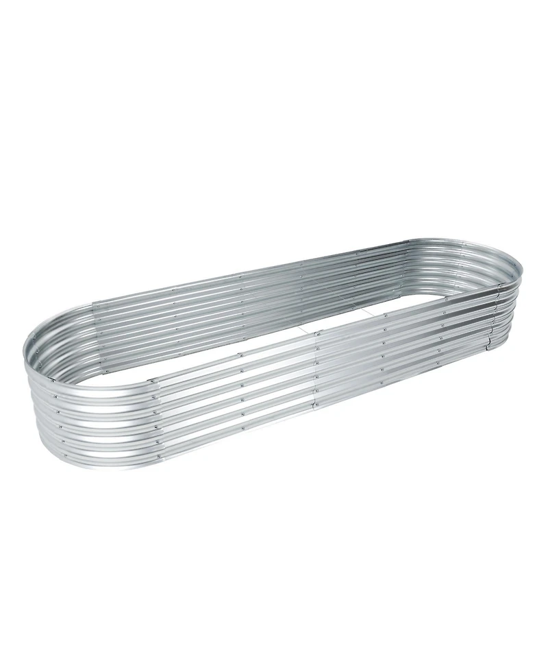 Aoodor Galvanized Raised Garden Bed Kit, Oval Planter Box for Vegetables, Flowers, and Herbs, Outdoor Use
