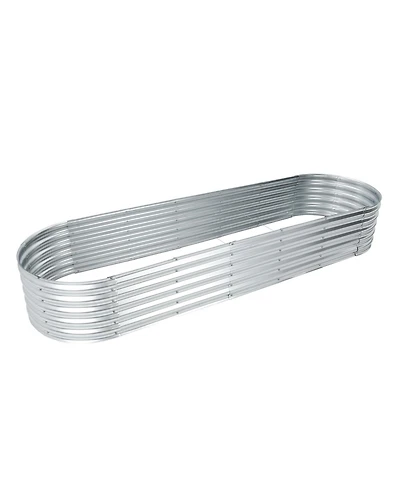 Aoodor Galvanized Raised Garden Bed Kit, Oval Planter Box for Vegetables, Flowers, and Herbs, Outdoor Use