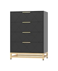 gaomon Storage Cabinet, 4 Drawer Triangle Pattern Chest