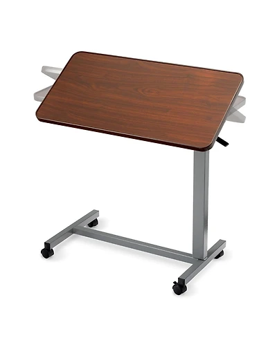 Invacare Adjustable & Tilting Table Bed - Height Adjustable Bedside Table w/ Wheels & L-Shaped Base
