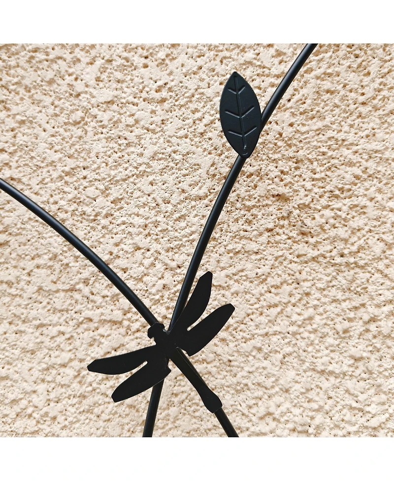 Clihome Metal Garden Trellis Rustproof Trellis for Climbing Plants Outdoor Flower Support Dragonfly Deco