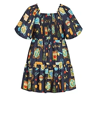 City Chic Women's Fantasy Dolce Print Puff Sleeve Mini Dress