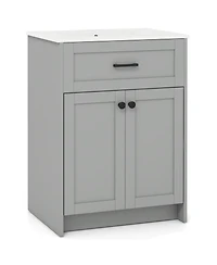 Casainc Bathroom Vanity Unit with Basin and Double Door Storage Cabinet