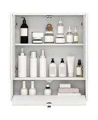 sumyeg Double Door Wall Mounted Bathroom Mirrored Medicine Cabinet