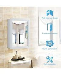 sumyeg Wall Mounted Adjustable Medicine Storage Mirror Cabinet Organizer