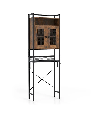 sumyeg Over The bath fixture Freestanding Storage Cabinet with Heavy Duty Metal Frame and Doors