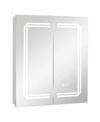 sumyeg 2-Door Bathroom Mirror Medicine Cabinet Wall Mounted with Lights