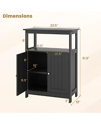 sumyeg Bathroom Floor Storage Cabinet with Open Compartment Freestanding Organizer