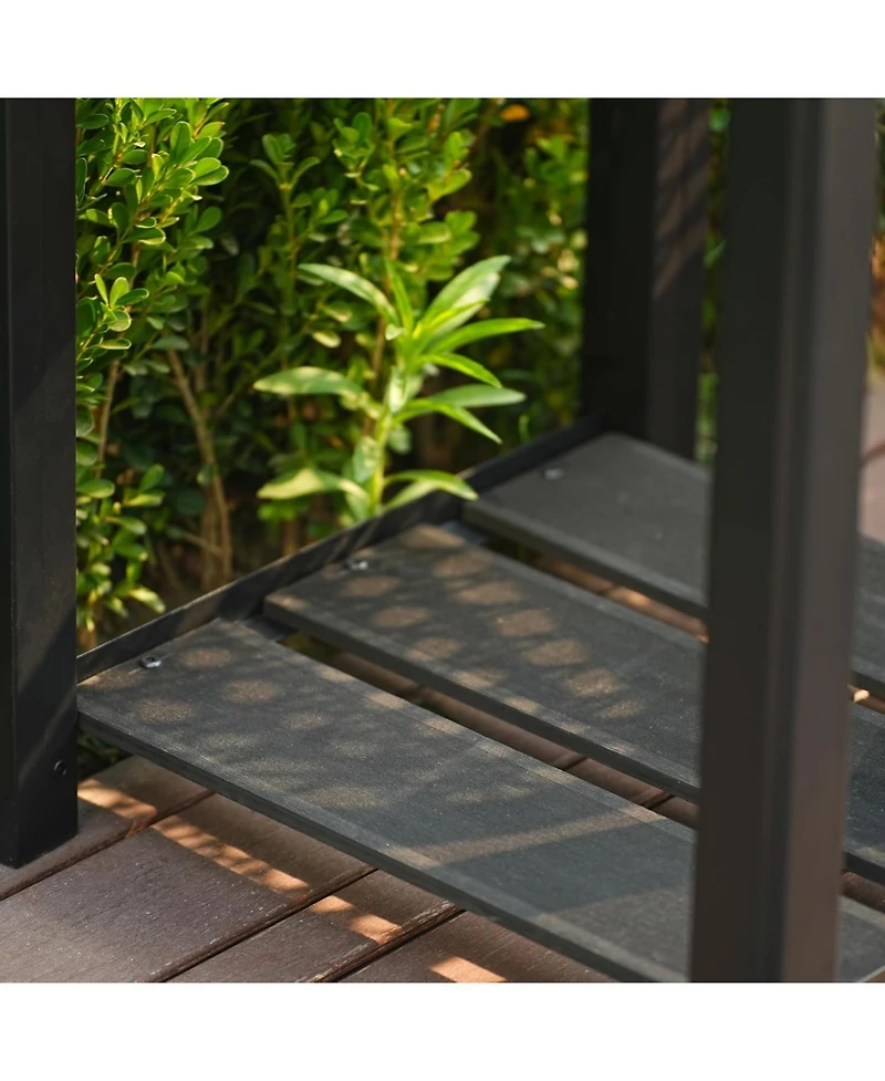 Xo 19" x 33" Hdpe Raised Garden Bed with Legs and Shelf, All-Weather Elevated Planter for Herbs, Vegetables, Patio and Balcony
