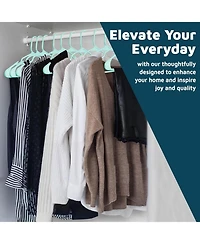 Lifemaster aqua plastic hangers with non-slip shoulder grooves space-saving design holds up to 5 lbs. Pack of 20 for organizing clothes and coats