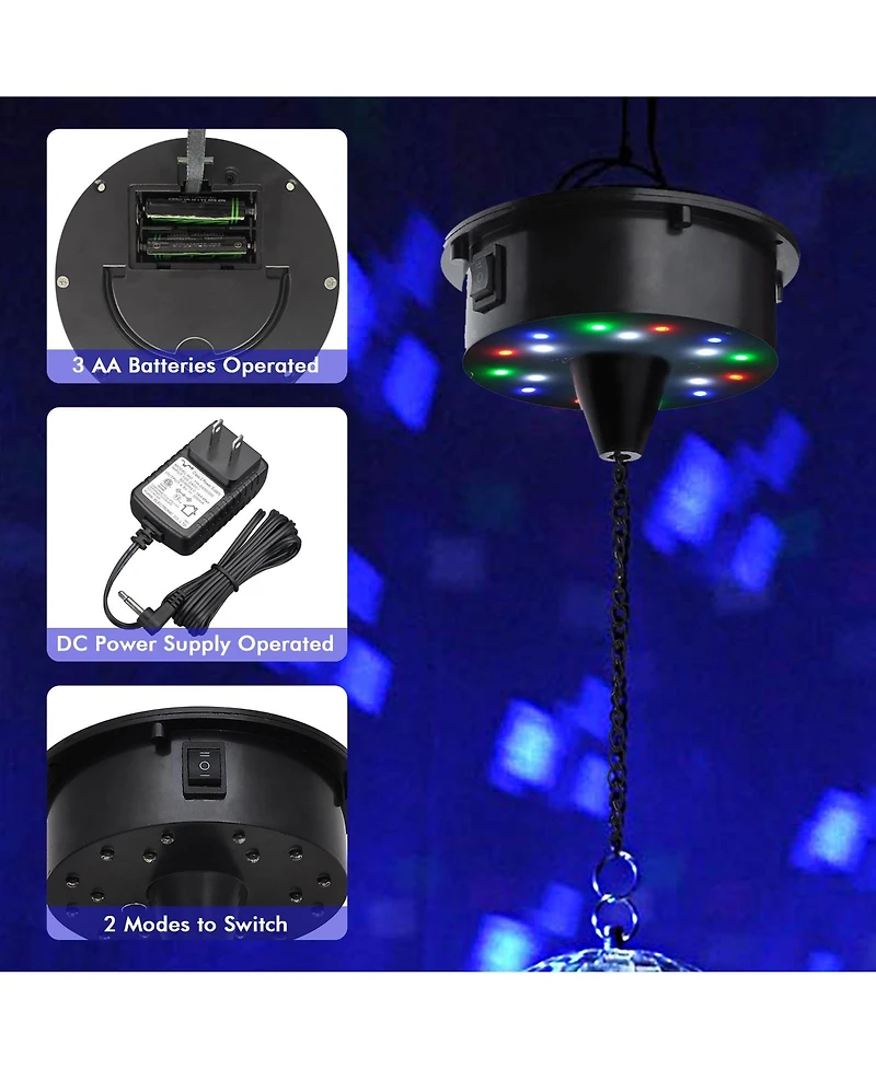 Yescom Disco Ball Motor 6RPM with 18 Rgbw Led Lights for Mirror Balls - Dj, Party, Club, Event Decor, Etl Certified