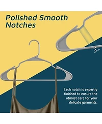 Lifemaster Heavy-duty plastic hangers with non-slip grooves design, hold up to 5 lbs-ideal for clothes, dresses and coats pack of 5
