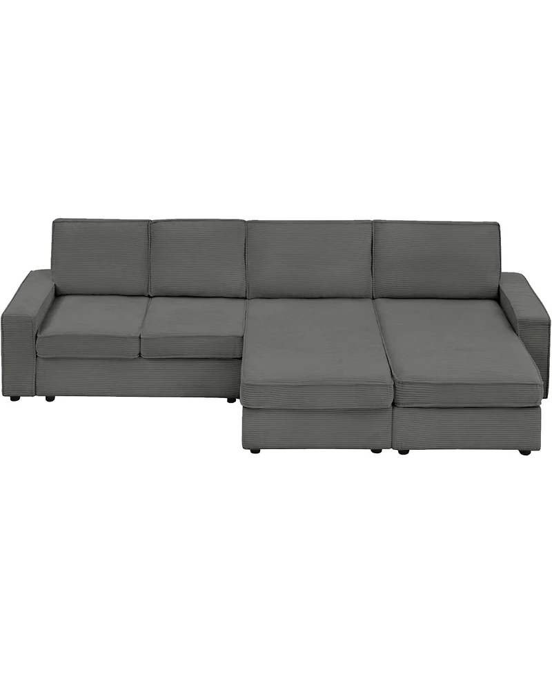 gaomon Oversized Modular Sectional Sofa with Triple Chaise, Convertible Deep Seat Sleeper Couch with Wide Armrests and Plush Backrest