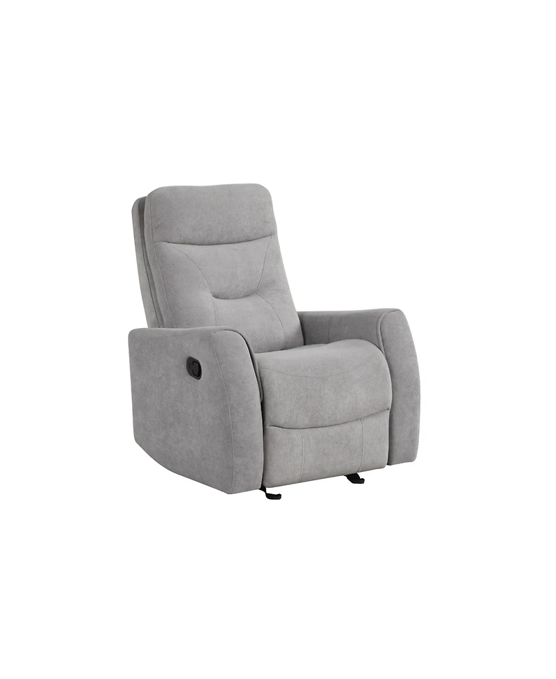 Clihome Durable Microsuede Velvet Manual Recliner with Rocker Function, Double Stitched Seam Accent Chair with Side Handle Release