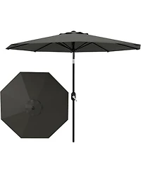 Xo 9 Ft Patio Umbrella with Tilt and Crank, Outdoor Market Table Umbrella with 8 Sturdy Ribs, Uv Resistant Deck Umbrella