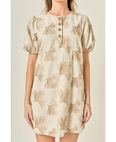 English Factory Women's Embroidery detail mini dress