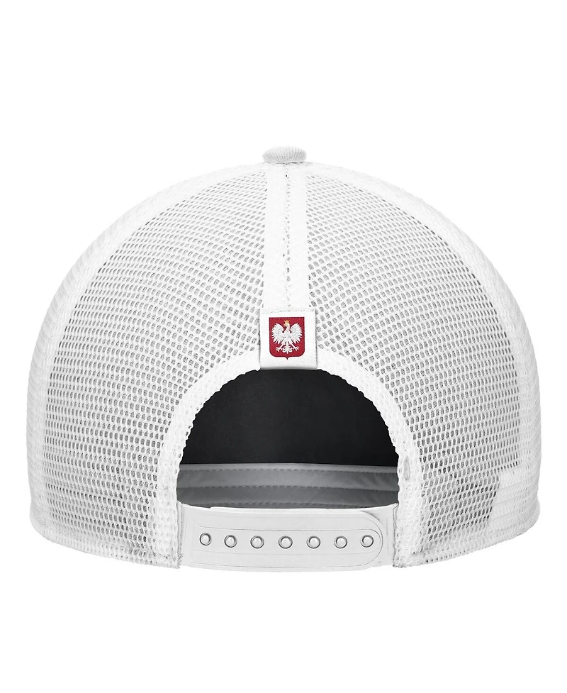 Nike Men's White Poland National Team Rise Rope Trucker A-Frame Adjustable Hat