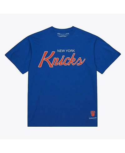 Mitchell & Ness Men's Blue New York Knicks Vintage Wordmark T-Shirt