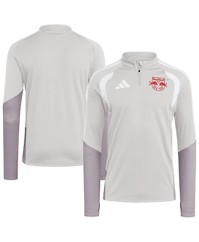 Adidas Men's Silver New York Red Bulls 2026 Tiro Competition Quarter-Zip Training Sweatshirt