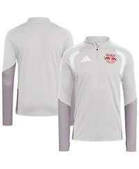 Adidas Men's Silver New York Red Bulls 2026 Tiro Competition Quarter-Zip Training Sweatshirt