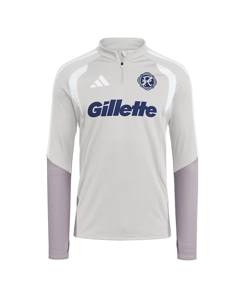 Adidas Men's Silver New England Revolution 2026 Tiro Competition Quarter-Zip Training Sweatshirt