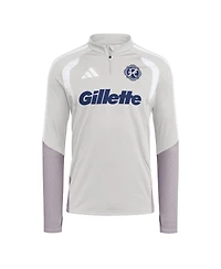 Adidas Men's Silver New England Revolution 2026 Tiro Competition Quarter-Zip Training Sweatshirt