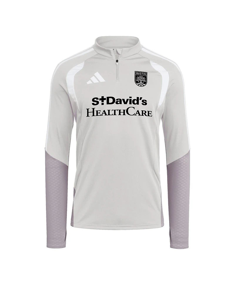 Adidas Men's Silver Austin Fc 2026 Tiro Competition Quarter-Zip Training Sweatshirt