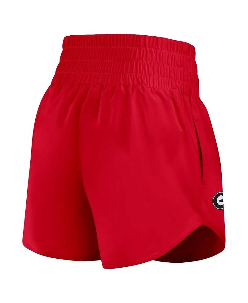 Nike Women's Red Georgia Bulldogs Performance One Dri-fit High-Rise Shorts