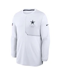 Nike Men's White Dallas Cowboys Sideline Coaches Uv Dri-fit Long Sleeve T-Shirt