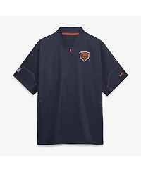 Nike Men's Navy Chicago Bears Sideline Short Sleeve Quarter-Zip Coaches Jacket