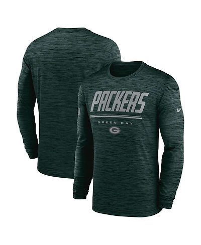 Nike Men's Green Bay Packers Sideline Offensive Transition Velocity Dri-fit Long Sleeve T-Shirt