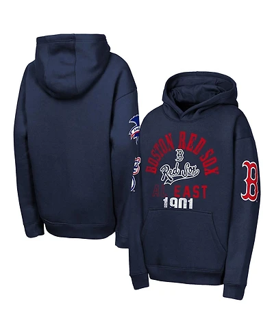 Outerstuff Big Boys and Girls Navy Boston Red Sox Premium Sweep Fleece Hoodie