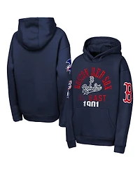 Outerstuff Big Boys and Girls Navy Boston Red Sox Premium Sweep Fleece Hoodie