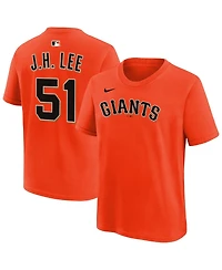 Nike Big Boys and Girls Jung Hoo Lee Orange San Francisco Giants Name & Number T-Shirt