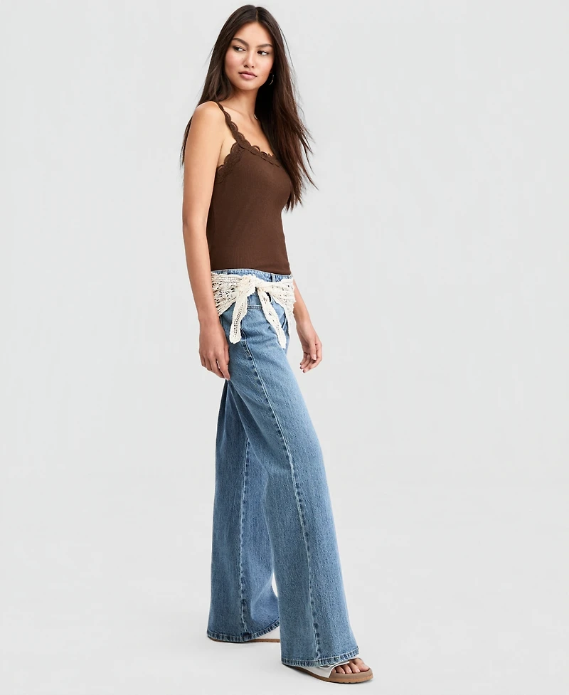 And Now This Women's Crocheted-Scarf Flare Jeans, Macy's Exclusive