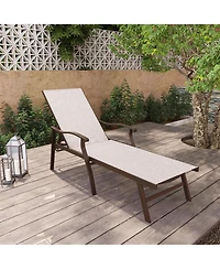 Pellebant Outdoor Patio Aluminum Adjustable Chaise Lounge Chair with Arm