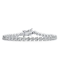Bling Jewelry Modern 10 Carat Cz Round Solitaire Tennis Bracelet Silver Plated 7, 7.5 Inch