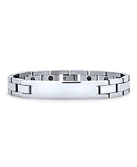 Bling Jewelry Men's Identification Id Bracelet Name Tag Stainless Steel 8.5 Inch